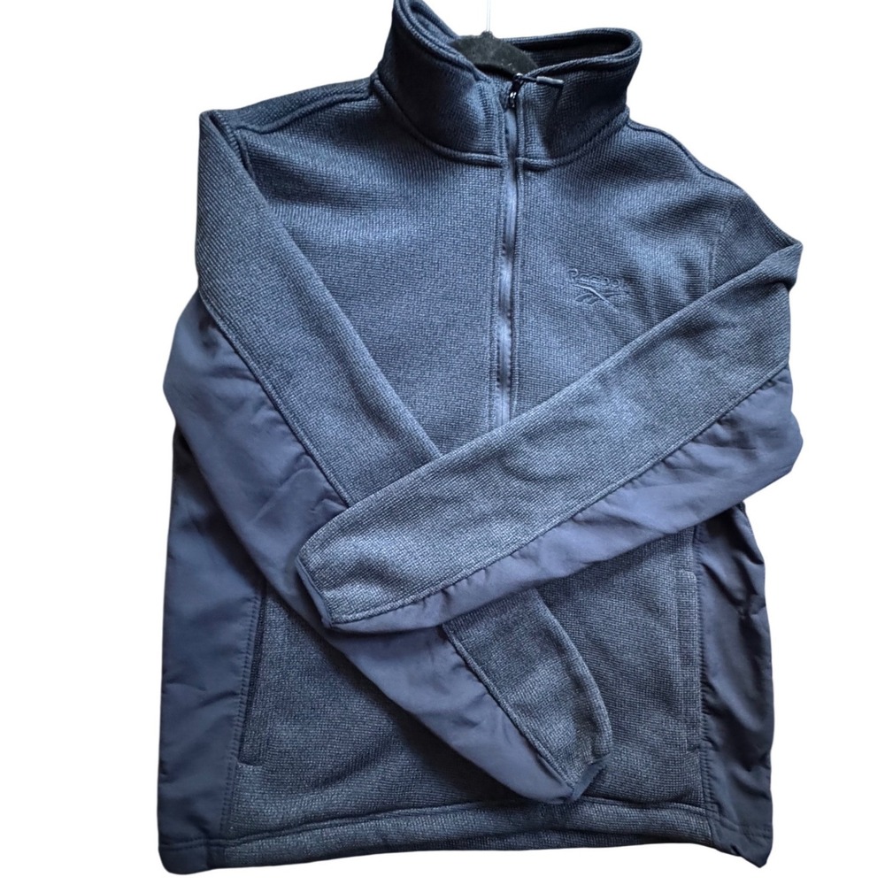 Reebok Dark Blue Navy Men's Jacket Waffle Knit Full Zipper Size M